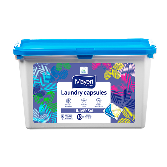 Универсальные ЭКО капсулы для стирки белья в коробке