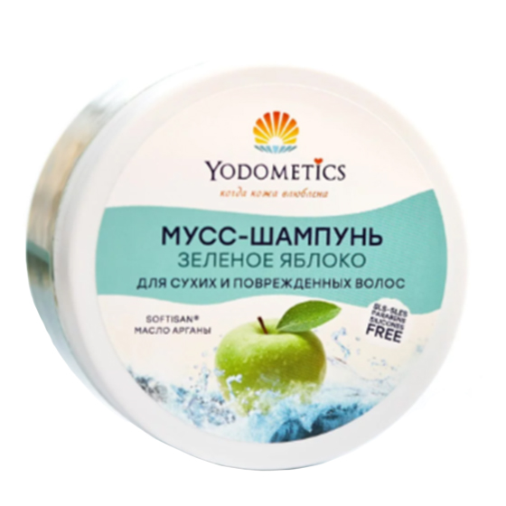 Мусс-шампунь для волос Зеленое яблоко для сухих и поврежденных волос