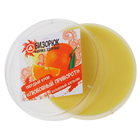 Твердый натуральный крем - массажная плитка ручной работы Любовный приворот "Волшебный апельсин"