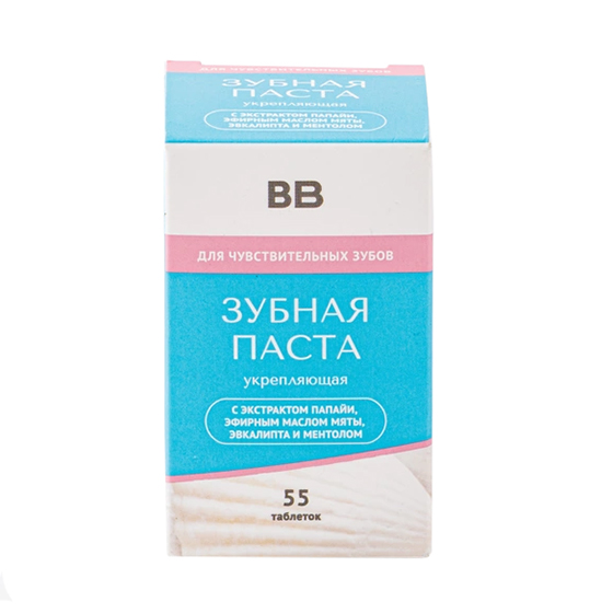 Зубная паста "Укрепляющая" для чувствительных зубов с ментолом в таблетках