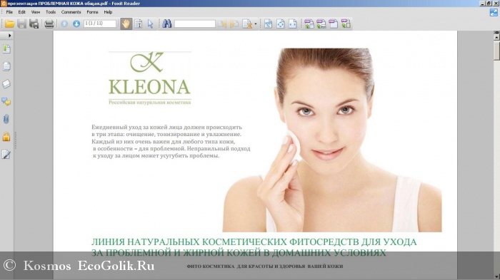 Мицеллярный лосьон для жирной и проблемной кожи  Kleona - отзыв Экоблогера Kosmos