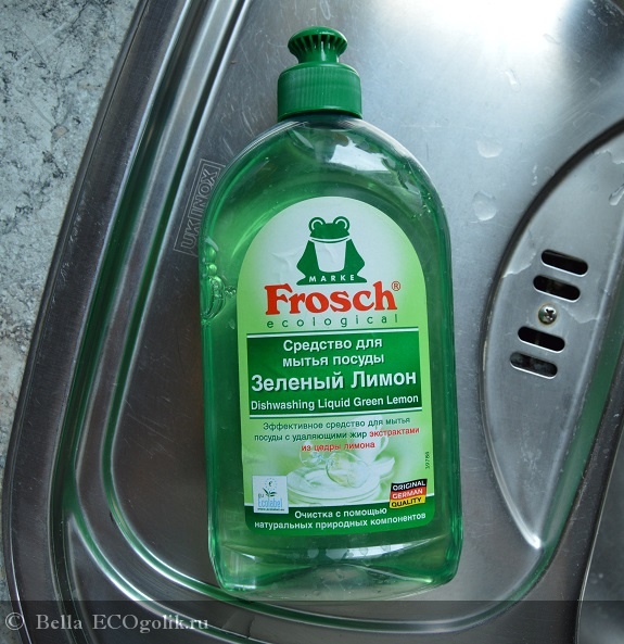 Средство для мытья посуды зеленое