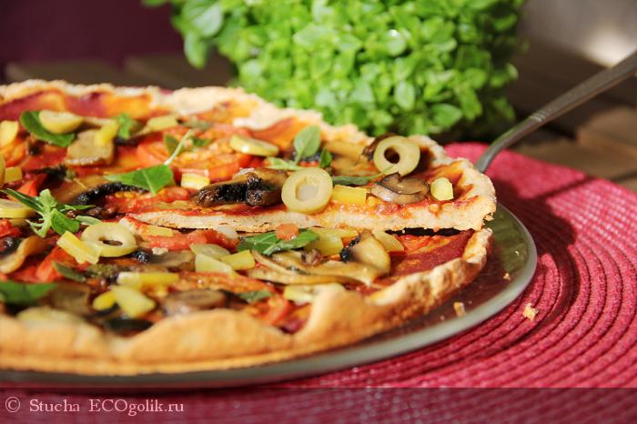 Простейшая пицца с колбасой без дрожжей – лёгкий и вкусный рецепт с фото