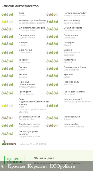 Отличный шампунь с хорошим пенообразованием, составом и экономным расходом! - отзыв Экоблогера Красная Королева